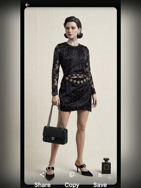 Marc Jacobs  Silk Black Mini Dress with Lace Sleeves Size 4